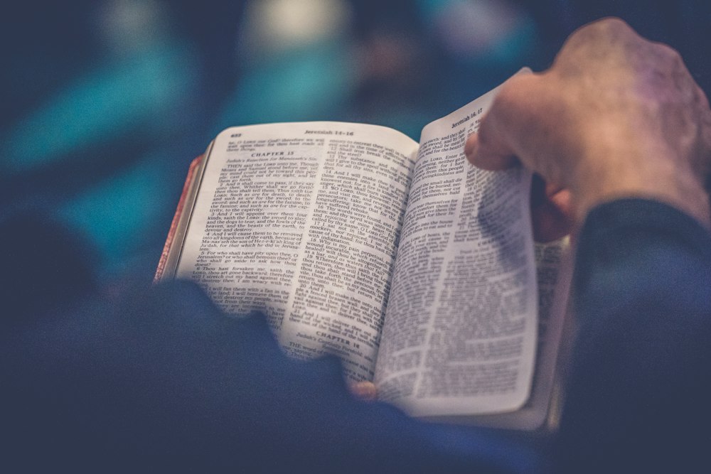 Hands holding Bible